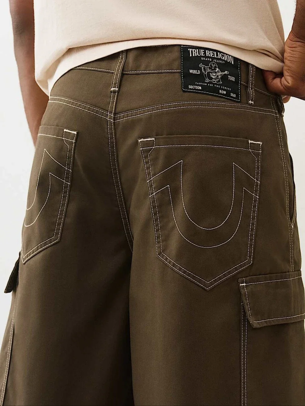 TRUE RELIGION BRAND JEANS Balloon Cargo Major Brown Style:700756 Pants Men SZ 34